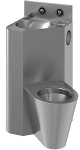 Stainless steel toilet basin combo