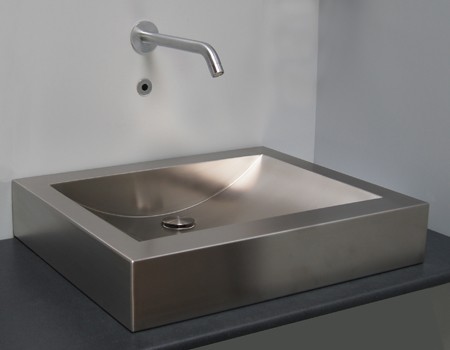 Stainless steel countertop washbasin