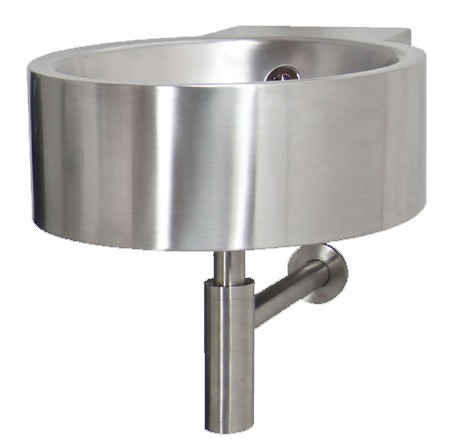 Stainless steel wall-mounted washbasin