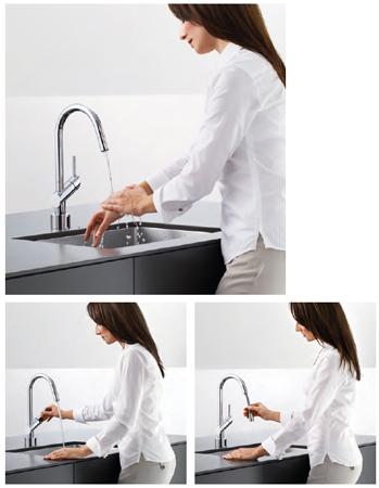 Robinet de cuisine automatique à bec extractible
