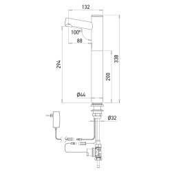 Robinet automatique haut ELITE Inox AISI 316