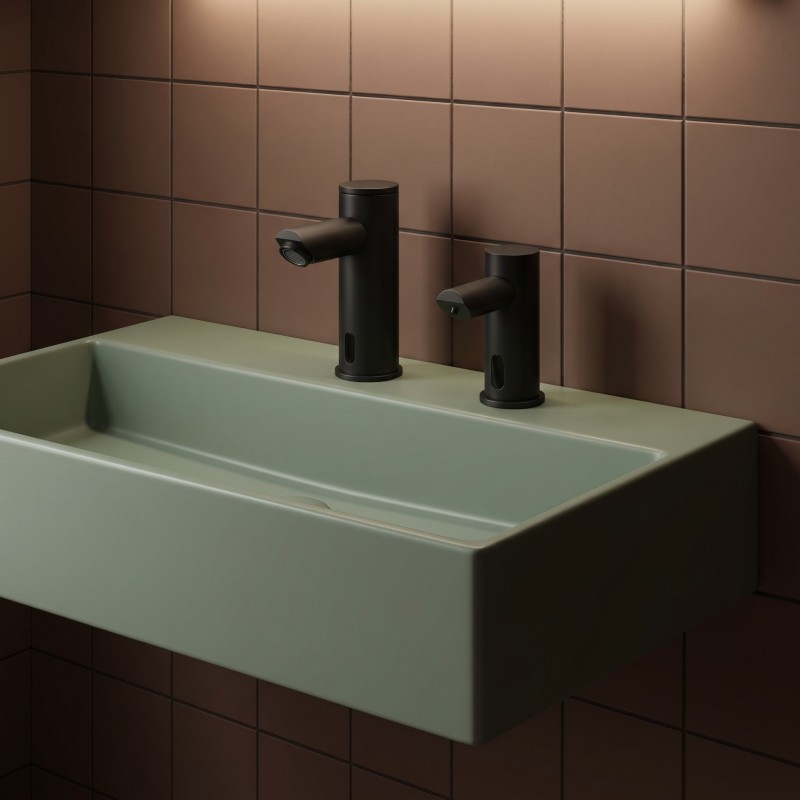 Robinetterie SMART DUO noir mat eau et savon sans contact