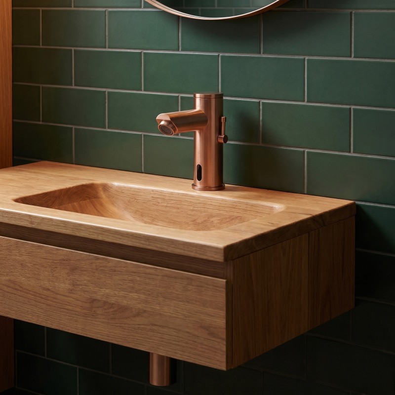 Premium SMART touchless designer faucet with high-end copper PVD finish