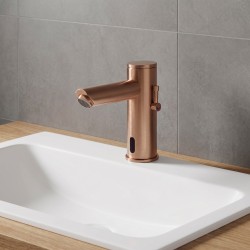 Mixer tap SMART with long spout in copper PVD for washrooms in public facilities