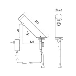 Dimensiones del grifo automático AKWA conectado a la red