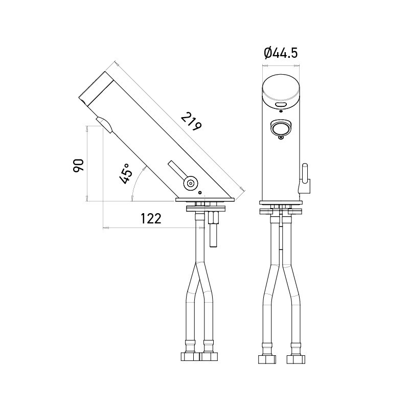 Dimensions automatic AKWA mixer with integrated battery Dimensions automatic AKWA mixer with integrated battery