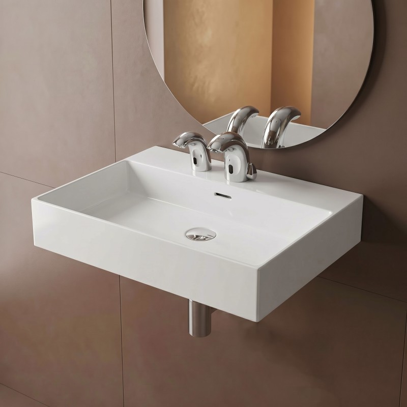 Grifo monomando automático SUPREME y dispensador de jabón con diseño minimalista, que combina elegancia, higiene y modernidad Grifo monomando automático SUPREME y dispensador de jabón con diseño minimalista, que combina elegancia, higiene y modernidad