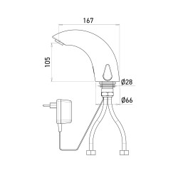 Dimensions of the SUPREME electronic mixer mains-powered version Dimensions of the SUPREME electronic mixer mains-powered version