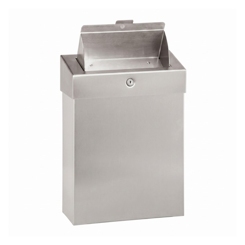 Receptáculo de acero inoxidable para toallitas sanitarias con contenido fuera de la vista Receptáculo de acero inoxidable para toallitas sanitarias con contenido fuera de la vista