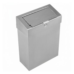 Stainless steel feminine hygiene bin, lid with sanitary aperture Stainless steel feminine hygiene bin, lid with sanitary aperture