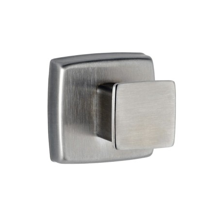 Brushed stainless steel square wall hook with robust mounting