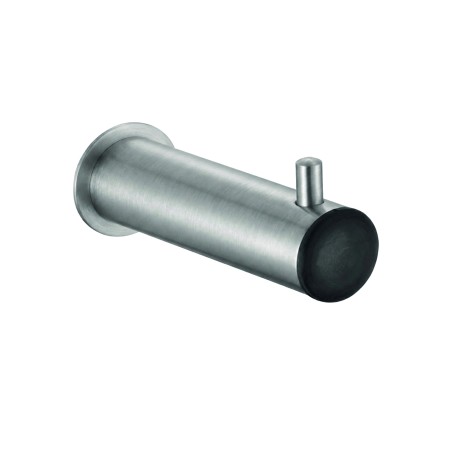 Patère murale avec butée de porte inox brossé