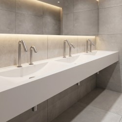 Grifería sin contacto agua y jabón ONE detección oculta para lavabo colectivo