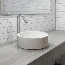 Brushed stainless steel automatic high-spout faucet ONE trendy design for countertop sink Brushed stainless steel automatic high-spout faucet ONE trendy design for countertop sink