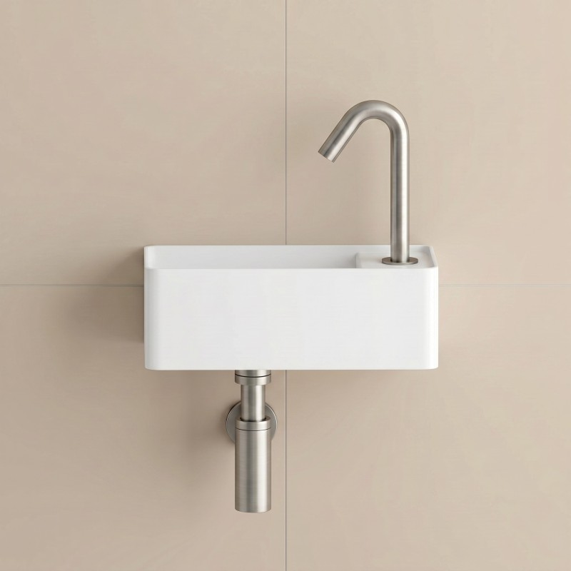Automatic stainless steel ONE MINI faucet for compact hand wash basins Automatic stainless steel ONE MINI faucet for compact hand wash basins