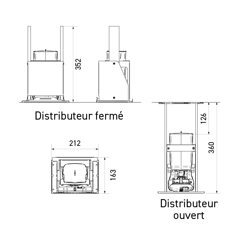 Dimensions distributeur vertical de savon derrière miroir 1L sans contact Dimensions distributeur vertical de savon derrière miroir 1L sans contact