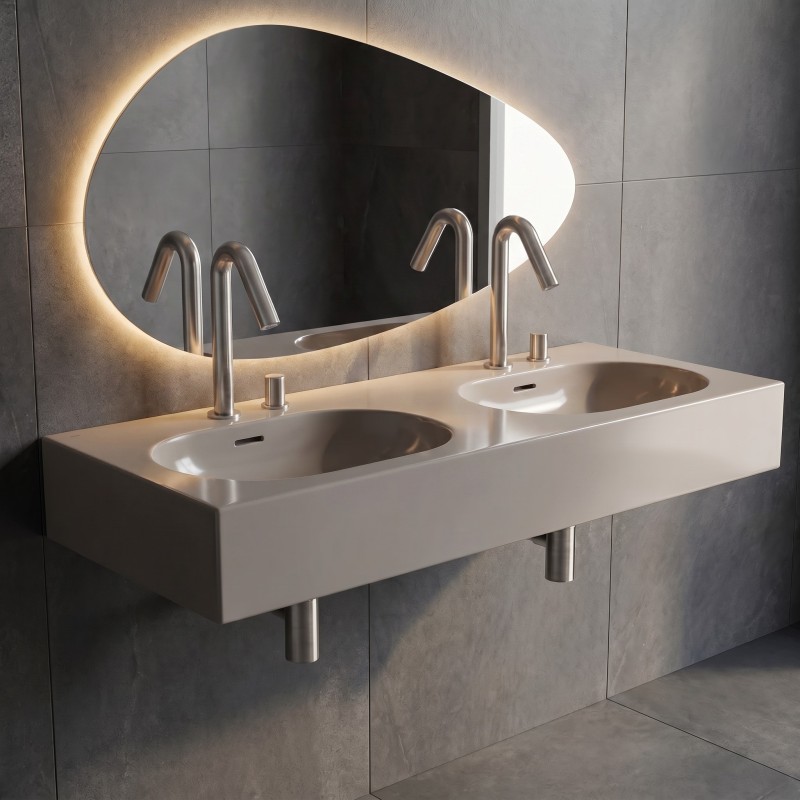 Grifo electrónico de diseño contemporáneo ONE acero inoxidable cepillado calidad AISI 316 Grifo electrónico de diseño contemporáneo ONE acero inoxidable cepillado calidad AISI 316