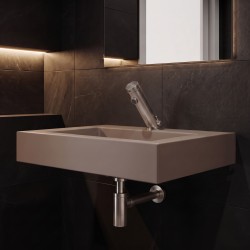 Robinet mitigeur électronique inox brossé AKWA pour lavabo, assurant l'hygiène des mains sans contact Robinet mitigeur électronique inox brossé AKWA pour lavabo, assurant l'hygiène des mains sans contact