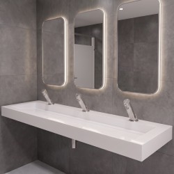 Grifo automático de acero inoxidable AKWA para lavabos colectivos en espacios sanitarios Grifo automático de acero inoxidable AKWA para lavabos colectivos en espacios sanitarios