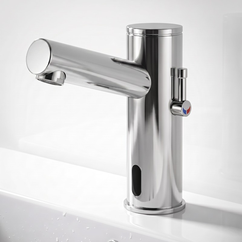 Electronic ELITE mixer tap for heavy-duty use in public facilities