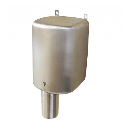 Sèche-mains derrière miroir avec buse verticale inox