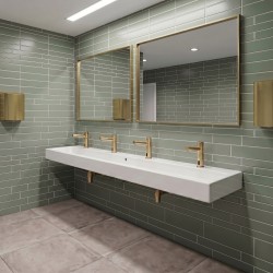Automatic mixer tap ELITE with long spout, matt gold PVD, for multi-user washbasins Automatic mixer tap ELITE with long spout, matt gold PVD, for multi-user washbasins