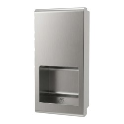 Sèche-mains électrique semi-encastré inox pour collectivités, antivandalisme et gain de place