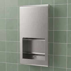 Sèche-mains électrique encastré inox design, PMR et fixation dissimulée