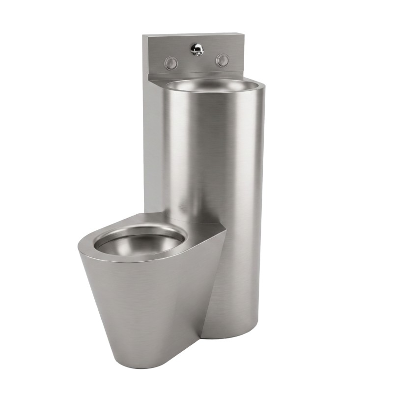 Combiné toilettes et lavabo gain de place en inox Combiné toilettes et lavabo gain de place en inox