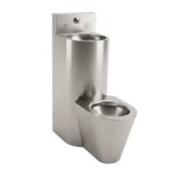 Combi washbasin floor-standing stainless steel central version Combi washbasin floor-standing stainless steel central version
