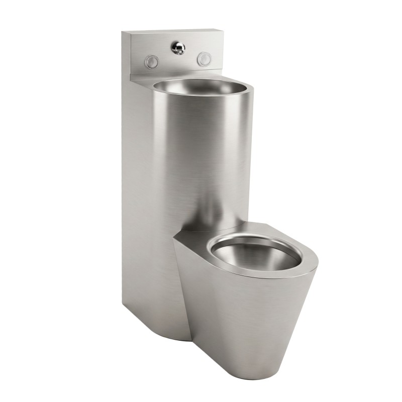 Combi washbasin floor-standing stainless steel central version Combi washbasin floor-standing stainless steel central version