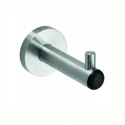 Patère inox avec butée de porte intégrée Patère inox avec butée de porte intégrée