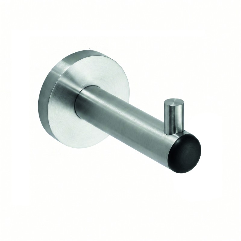 Percha inox con tope de puerta integrado Percha inox con tope de puerta integrado