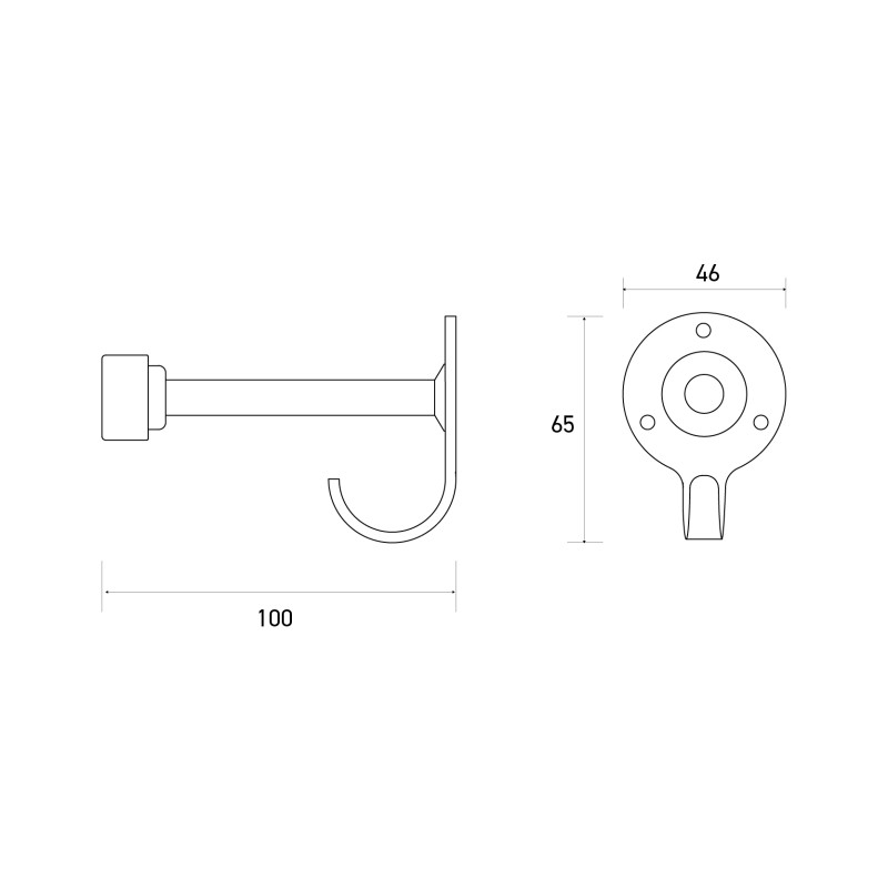 Dimensions patère inox 2en1 Dimensions patère inox 2en1