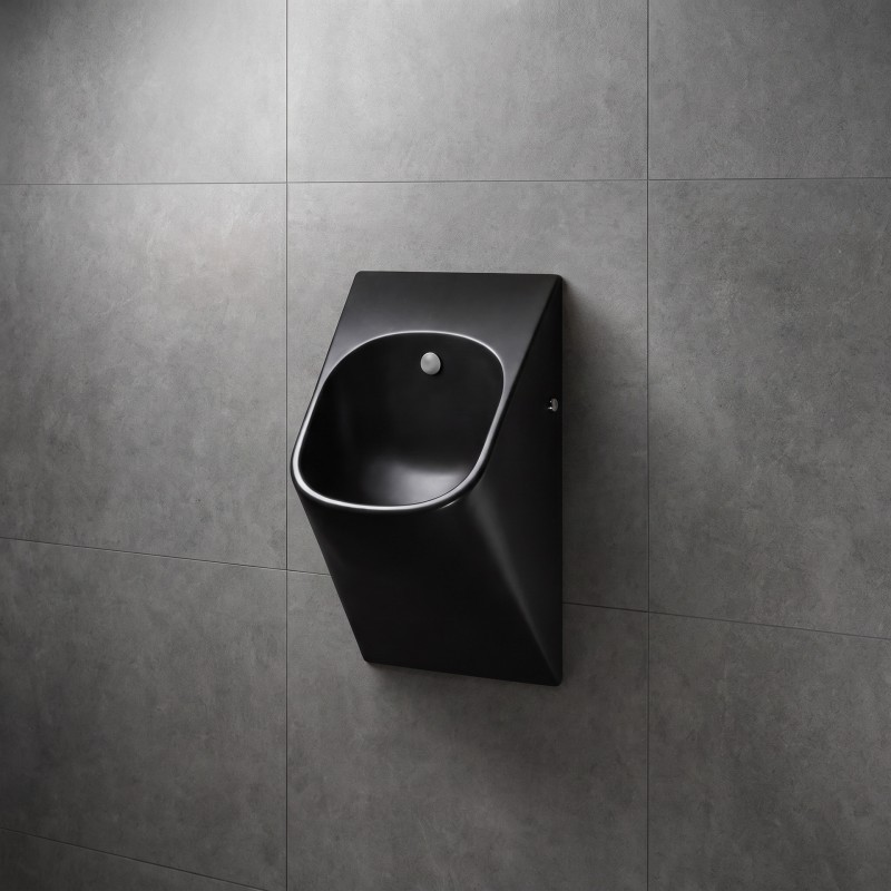 Urinario diseño negro LA FONTANA con descarga sin contacto