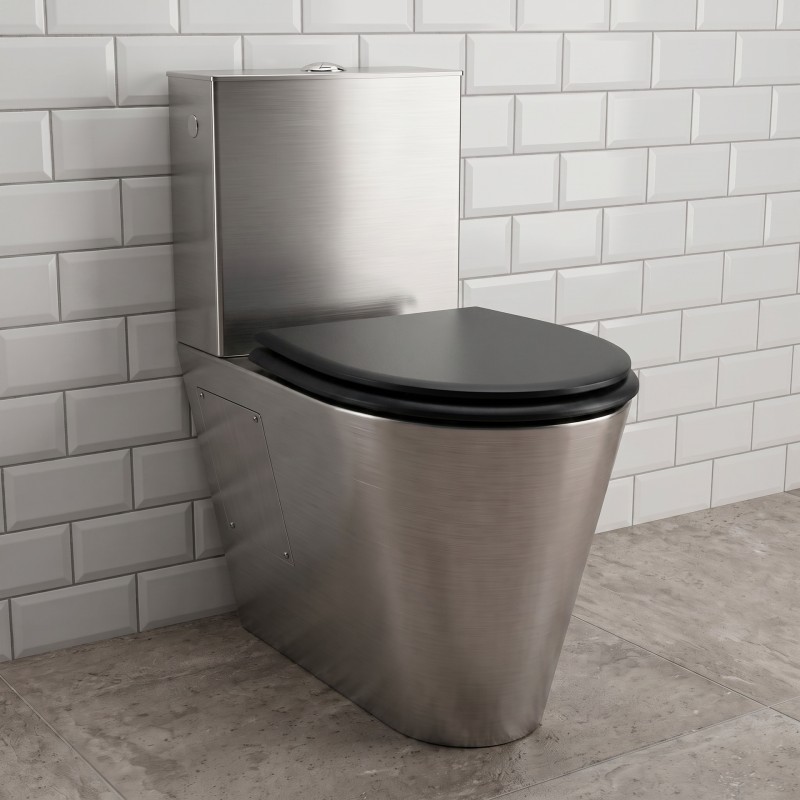 ULTIMA floor-standing stainless steel toilet bowl with stainless steel cistern ULTIMA floor-standing stainless steel toilet bowl with stainless steel cistern
