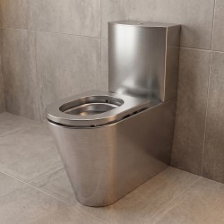 WC inox surélevé ULTIMA à poser avec réservoir et abattant inox, adapté PMR WC inox surélevé ULTIMA à poser avec réservoir et abattant inox, adapté PMR
