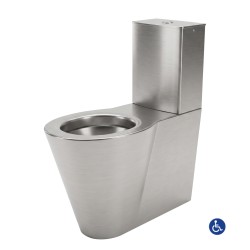WC inox OPTIMA monobloc surélevé à poser pour PMR avec réservoir en inox brossé WC inox OPTIMA monobloc surélevé à poser pour PMR avec réservoir en inox brossé