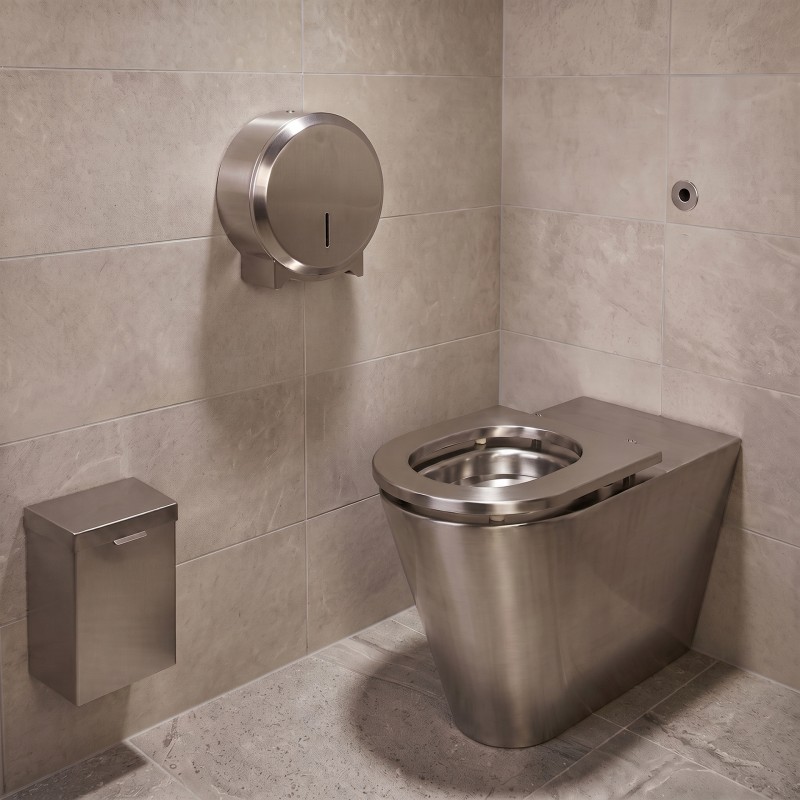 Cuvette WC inox rehaussée avec option abattant inox Cuvette WC inox rehaussée avec option abattant inox