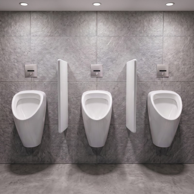 Grifo de descarga para urinario I-CARO empotrado en acero inox, accionamiento automático o manual