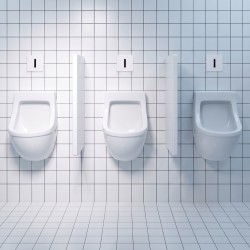 Plaque de déclenchement urinoir sans contact blanc mat sur bâti-support I-CARO