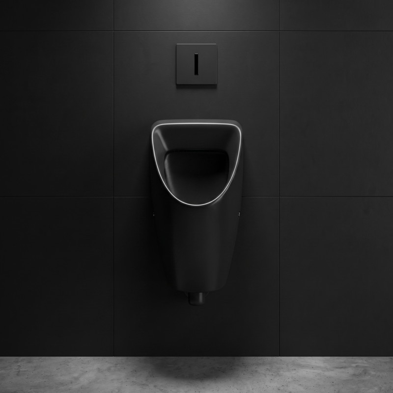 Grifo urinario automático I-CARO empotrado en acero Negro mate