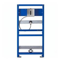 Bâti-support urinoir avec robinet électronique I-CARO intégré en inox brossé