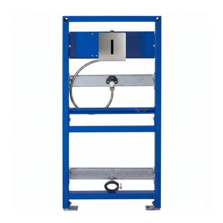 Bâti-support urinoir con grifo electrónico I-CARO integrado en acero inoxidable cepillado