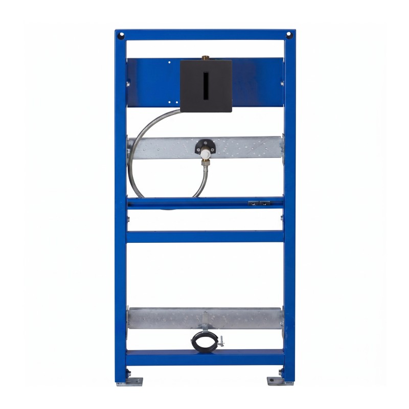 Wall-hung urinal carrier avec electronic flush valve I-CARO and Matt black trigger plate Wall-hung urinal carrier avec electronic flush valve I-CARO and Matt black trigger plate