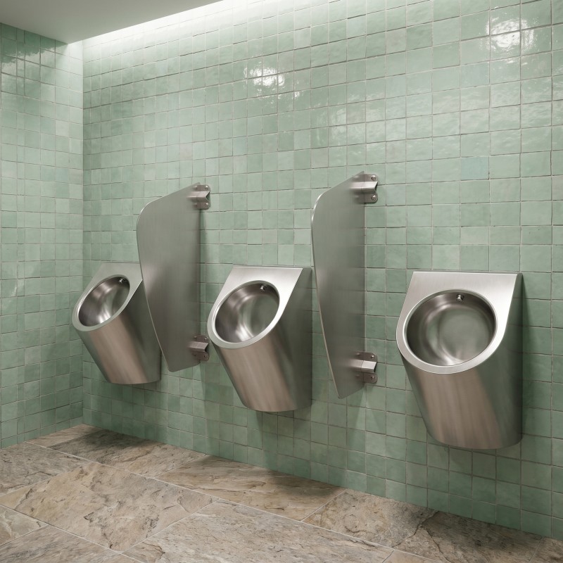 FORTI Stainless Steel Urinal Separator for Shared Facilities FORTI Stainless Steel Urinal Separator for Shared Facilities