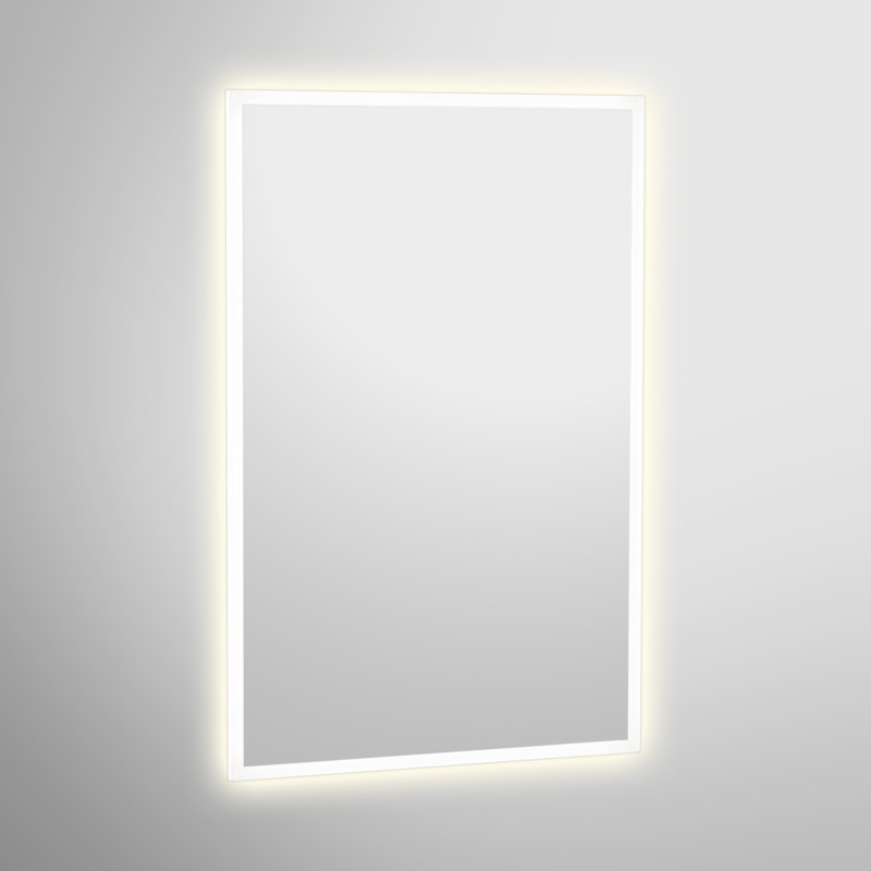 Miroir avec cadre aluminium rétro-éclairé à LED Miroir avec cadre aluminium rétro-éclairé à LED