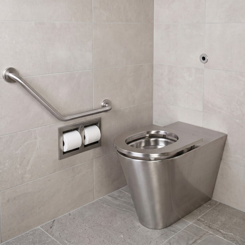 Cuvette WC inox rehaussée avec option abattant inox