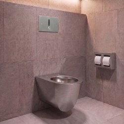 Distributeur double de papier toilette inox brossé avec fermeture antivandalisme