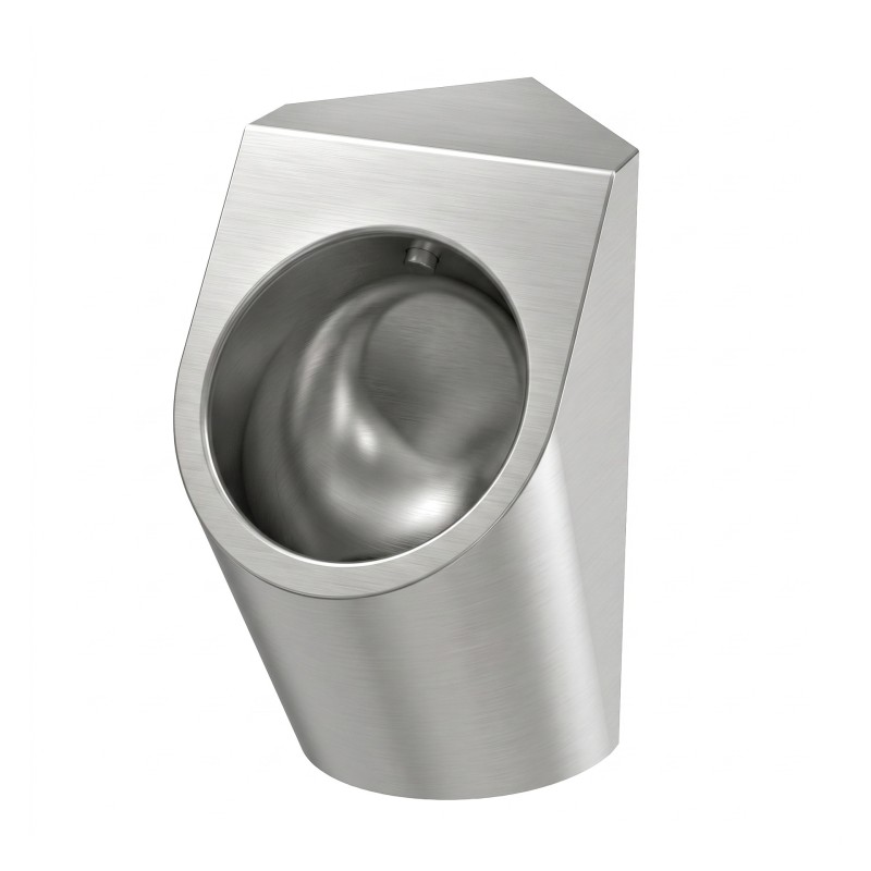 Urinario de esquina automático URBA en inox cepillado con detección invisible Urinario de esquina automático URBA en inox cepillado con detección invisible